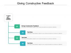 Giving constructive feedback ppt powerpoint presentation slides portrait cpb