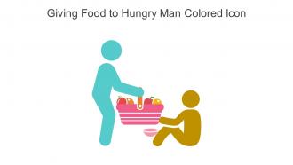 Giving Food To Hungry Man Colored Icon In Powerpoint Pptx Png And Editable Eps Format