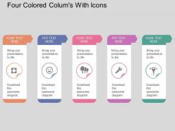 Gj five colored colums with icons flat powerpoint design