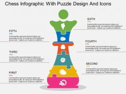 Gk chess infographic with puzzle design and icons flat powerpoint design