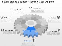 Gk seven staged business workflow gear diagram powerpoint template