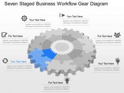 Gk seven staged business workflow gear diagram powerpoint template