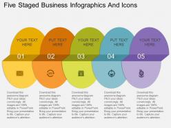 Gl five staged business infographics and icons flat powerpoint design