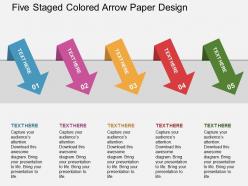 Gl five staged colored arrow paper design flat powerpoint design