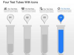 Gl four test tubes with icons powerpoint template