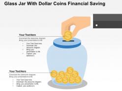 Glass jar with dollar coins financial saving flat powerpoint design