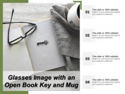 Glasses image with an open book key and mug