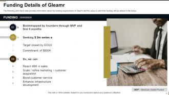 Gleamr investor funding elevator pitch deck ppt template