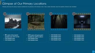 Glimpse Of Our Primary Locations Tv Show Pitch Deck Ppt Inspiration Guide