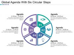 Global agenda with six circular steps