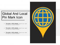 Global and local pin mark icon