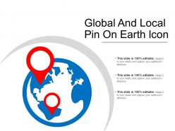 Global and local pin on earth icon