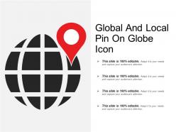 Global and local pin on globe icon