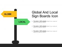 Global and local sign boards icon