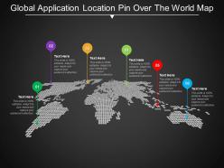 Global application location pin over the world map