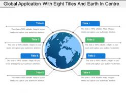 Global application with eight titles and earth in centre