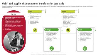 Global Bank Supplier Risk Management Transformation Case Study Supplier Risk Management