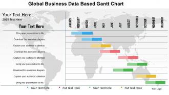 Global Business Data Based Gantt Chart Flat Powerpoint Design