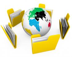 Global business documents stock photo