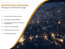 Global business marketing strategies with earth image