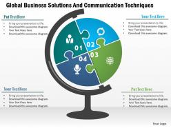 Global business solutions and communication techniques flat powerpoint design