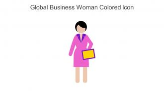 Global Business Woman Colored Icon In Powerpoint Pptx Png And Editable Eps Format