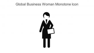 Global Business Woman Monotone Icon In Powerpoint Pptx Png And Editable Eps Format