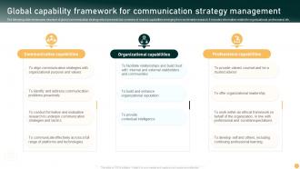 Global Capability Framework For Communication Strategy Management