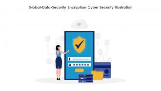Global Data Security Encryption Cyber Security Illustration