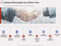 Global deliverables by fintech firm fintech company ppt layouts visuals