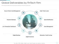 Global deliverables by fintech solutions company investor funding elevator ppt brochure