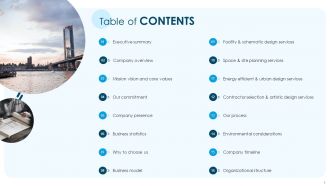 Global Design And Architecture Firm Table Of Contents Ppt Slides Example Introduction