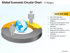 Global economic circular chart 2 stages powerpoint diagrams presentation slides graphics 0912