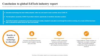 Global Edtech Industry Outlook Conclusion To Global Edtech Industry Report IR SS