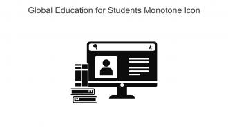 Global Education For Students Monotone Icon In Powerpoint Pptx Png And Editable Eps Format