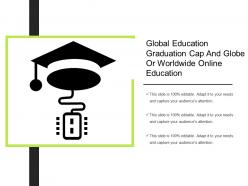 Global education graduation cap and globe or worldwide online education