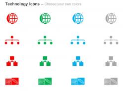 Global electronic technology hierarchy ppt icons graphics