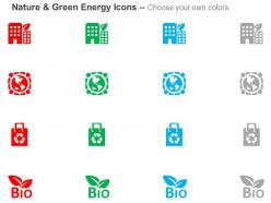 Global environemnt safety bio recycling ppt icons graphics