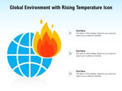 Global environment with rising temperature icon