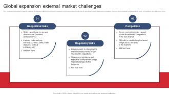 Global Expansion External Market Challenges Product Expansion Steps