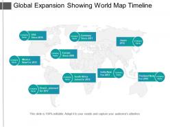 Global expansion showing world map timeline