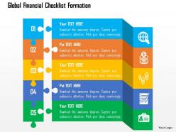 Global financial checklist formation flat powerpoint design