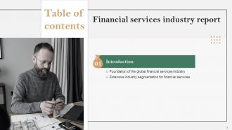 Global Financial Services Industry Outlook Industry Segmentation Powerpoint Presentation Slides IR Idea Researched