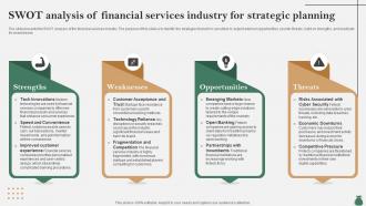 Global Financial Services Industry Swot Analysis Of Financial Services Industry IR SS