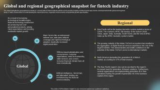 Global Fintech Industry Outlook Market Global And Regional Geographical Snapshot For Fintech IR SS