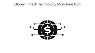 Global Fintech Technology Monotone Icon In Powerpoint Pptx Png And Editable Eps Format