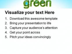 Global green environment powerpoint templates and powerpoint backgrounds 0611