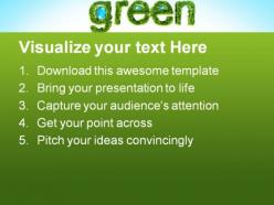 Global green environment powerpoint templates and powerpoint backgrounds 0611