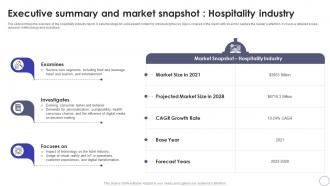 Global Hospitality Industry Outlook Executive Summary And Market Snapshot IR SS
