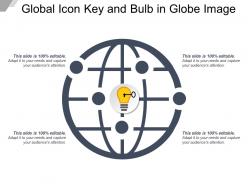 Global icon key and bulb in globe image